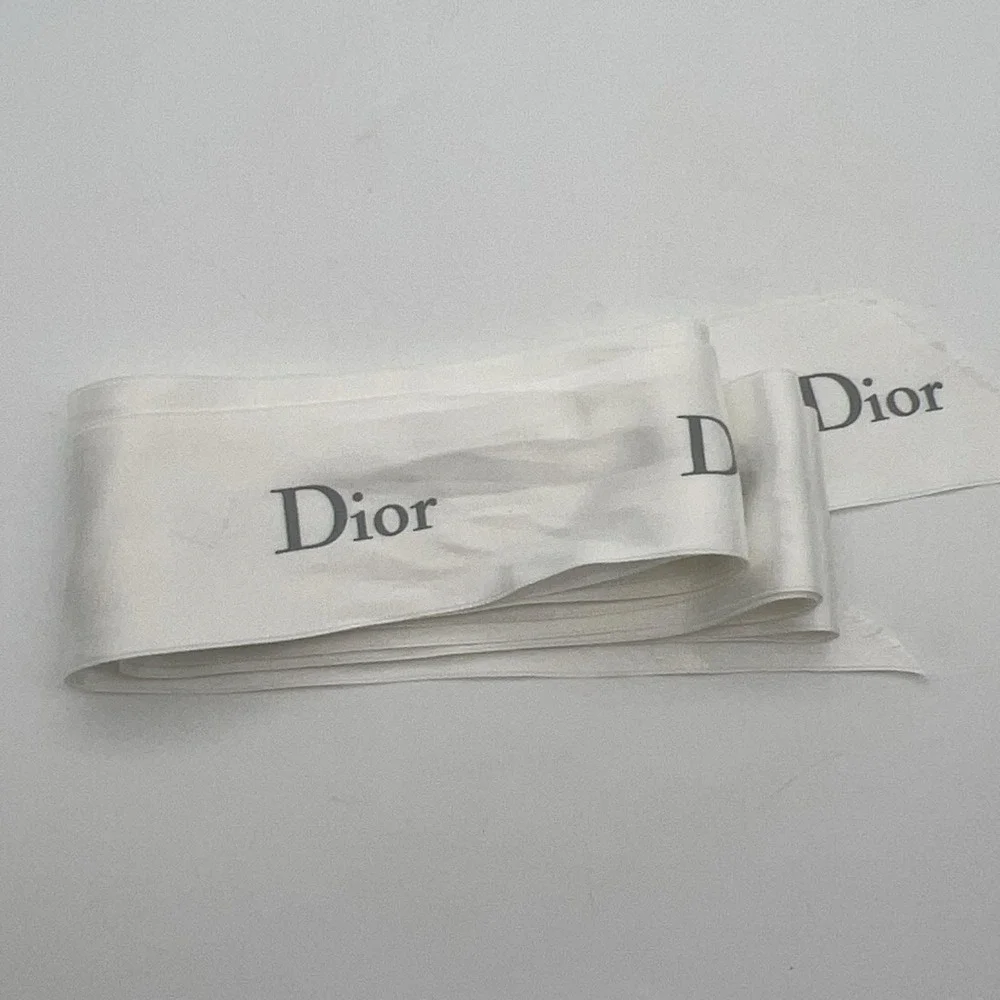 Dior‎ White Satin Logo Ribbon 104 Inches Authentic Designer Gift Wrap Accessory